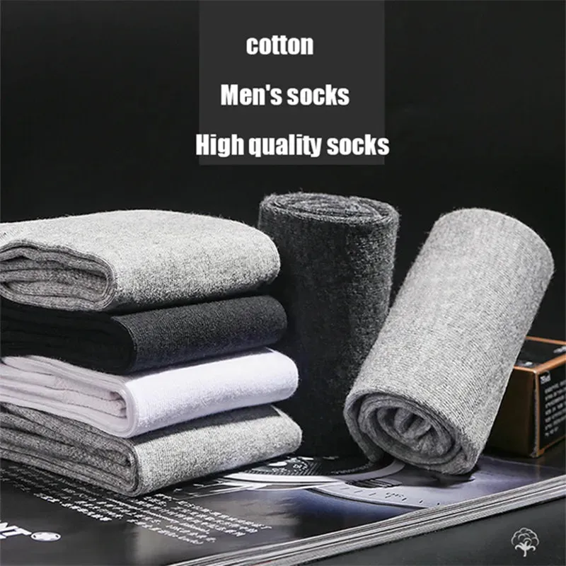 10 Pairs/Lot High Quality Men&#39;S Cotton Socks Black Business Socks Breathable 2021 New Autumn Win