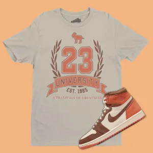 23 University T-Shirt Matching Air Jordan 1 Dusted Clay