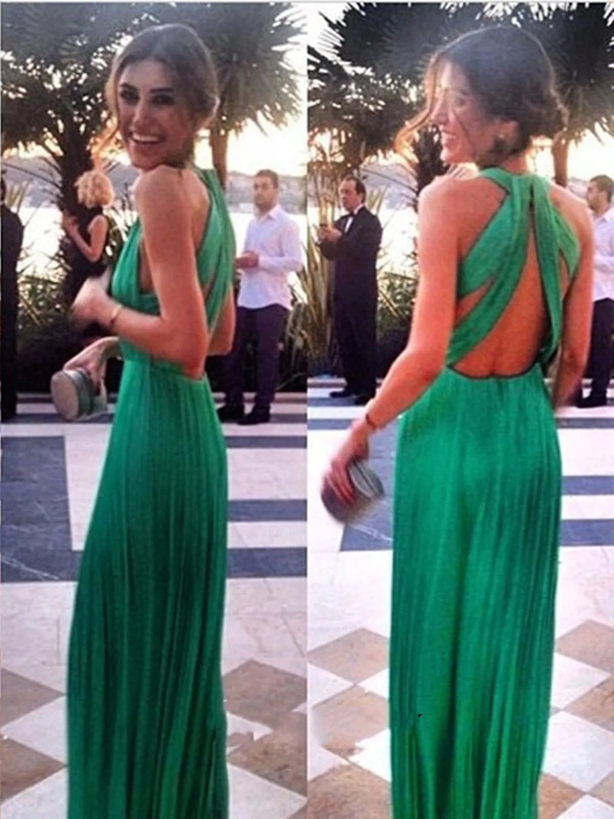 A Line Long Green Prom Dresses, Long Green Formal Dresses