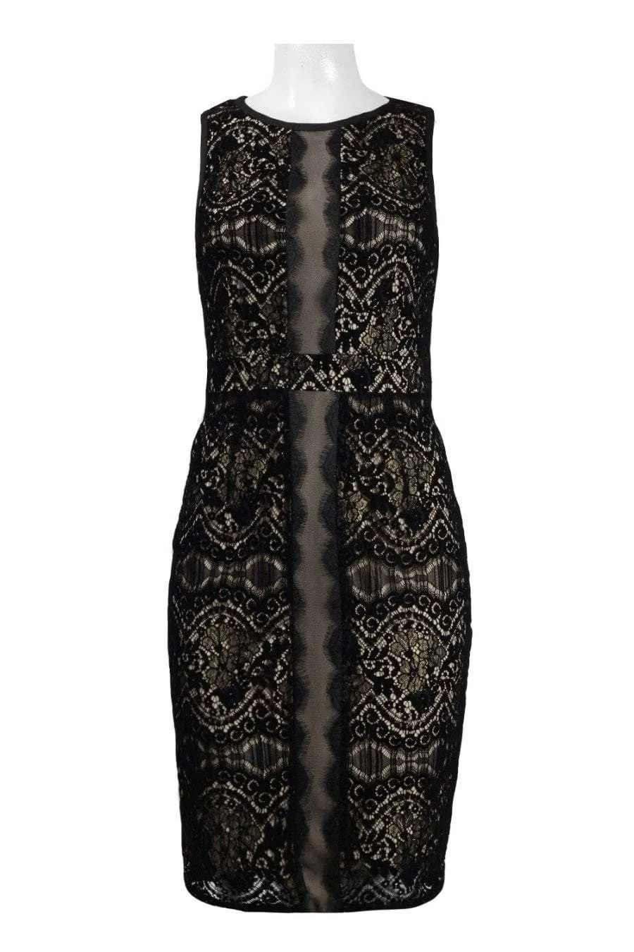 Adrianna Papell - AP1D101560 Sleeveless Velvet Lace Sheath Dress