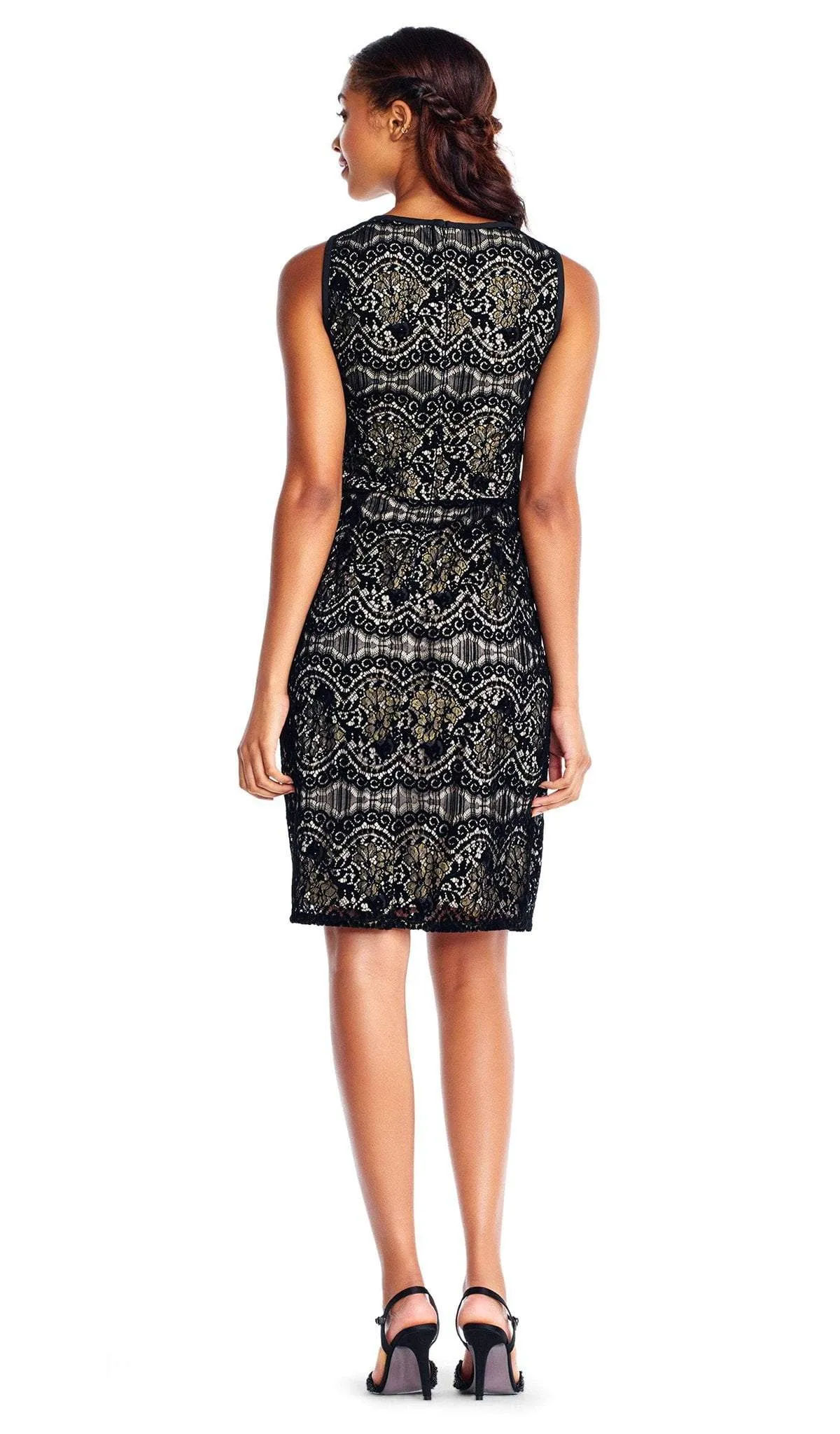 Adrianna Papell - AP1D101560 Sleeveless Velvet Lace Sheath Dress