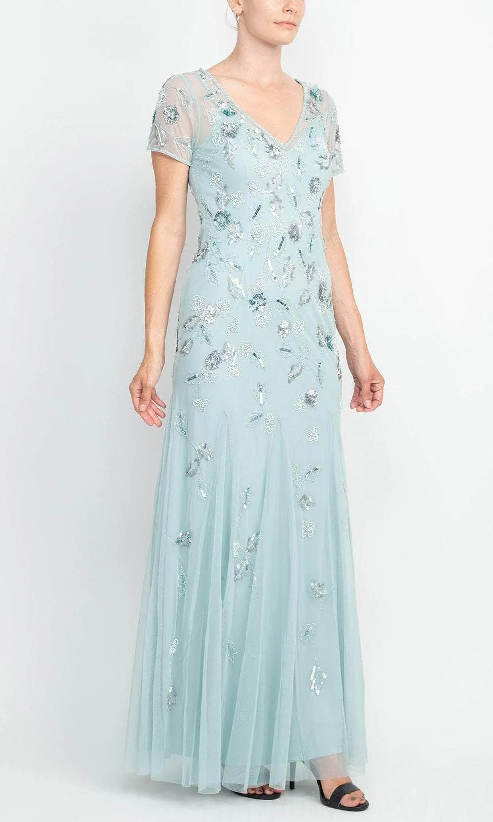 Adrianna Papell AP1E209044 - Short Sleeve Sequin Formal Gown