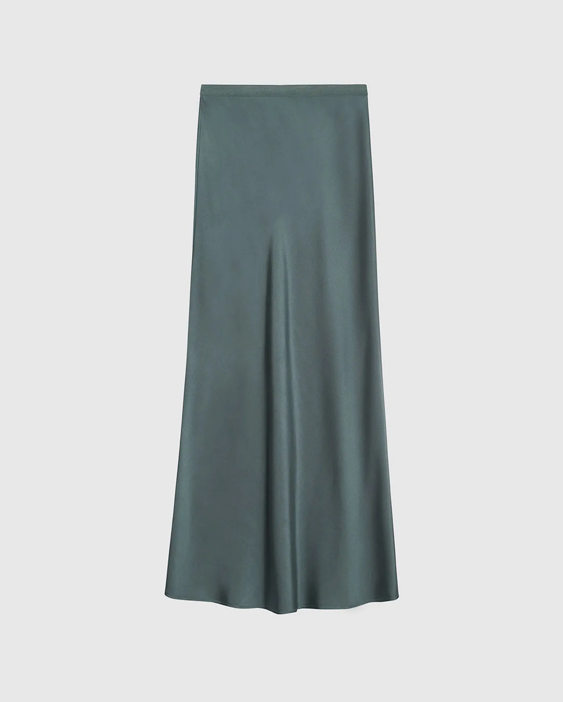 BAR SILK SKIRT / DARK SAGE