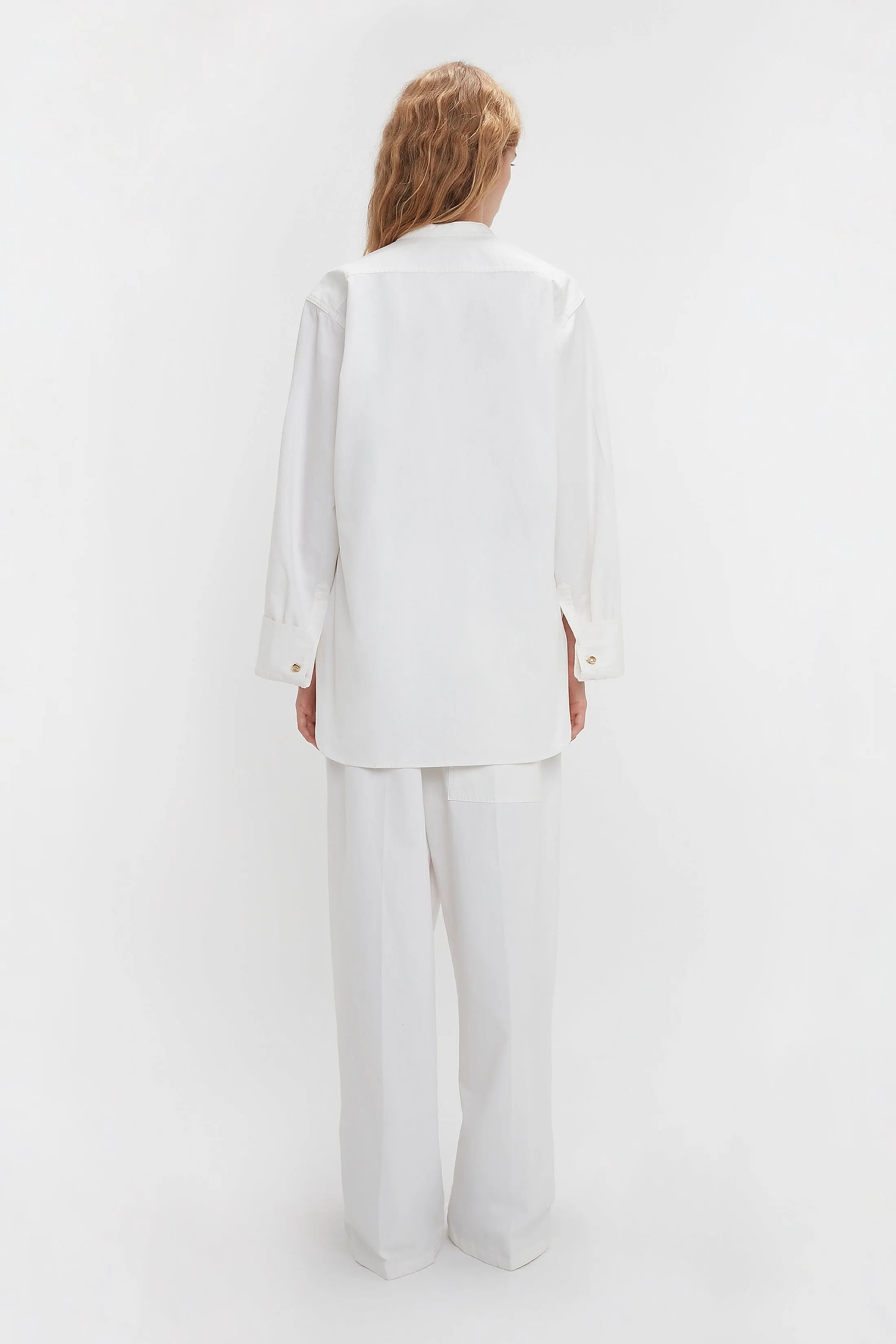 Bib-Front Tuxedo Shirt In Washed White