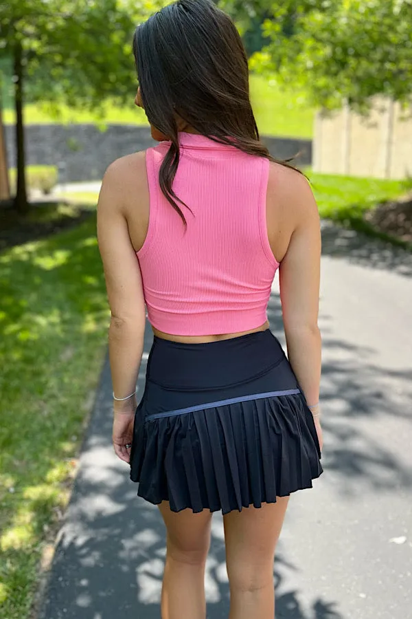 Black Pleated Tennis Skirt