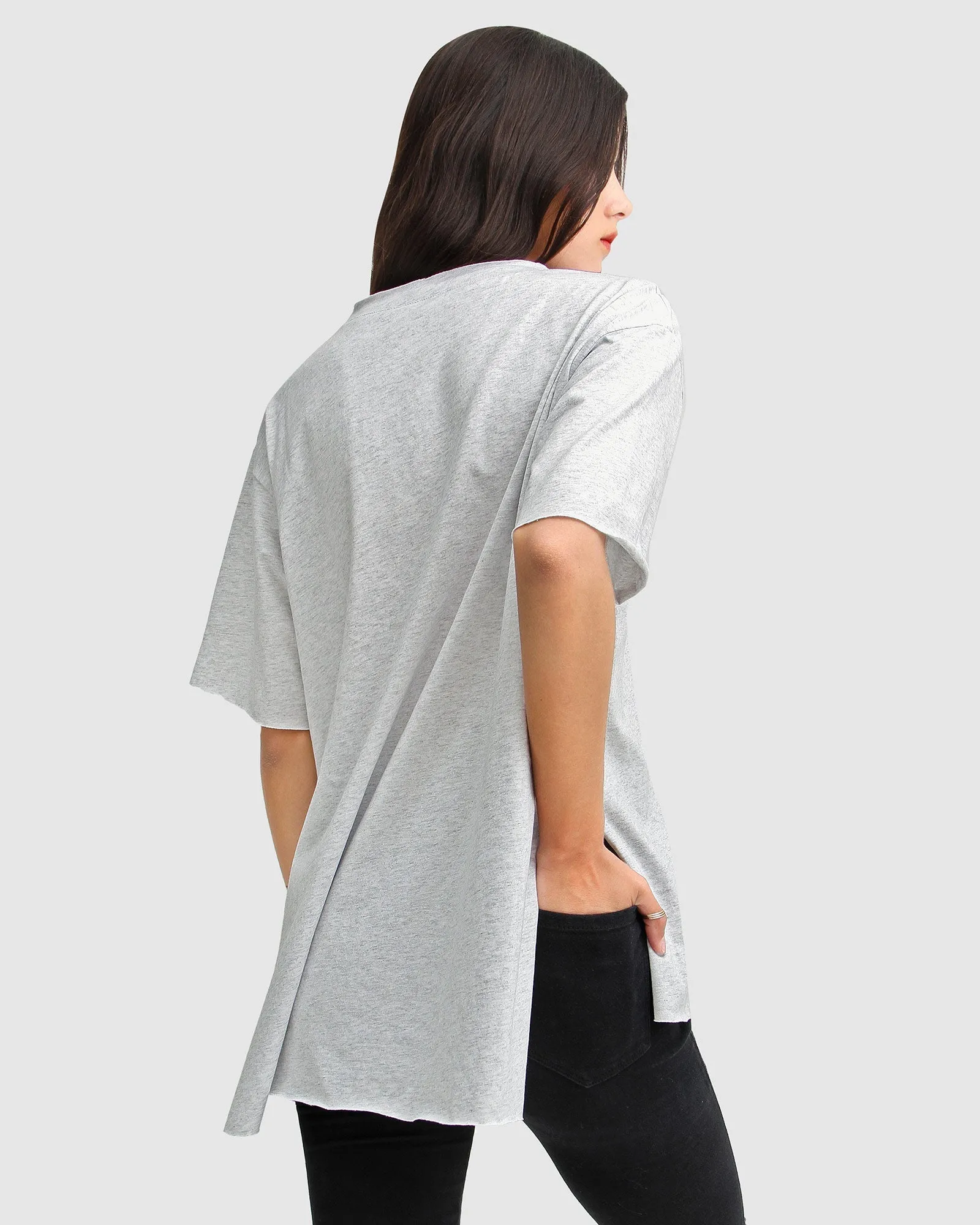 Brave Soul Oversized T-Shirt - Grey