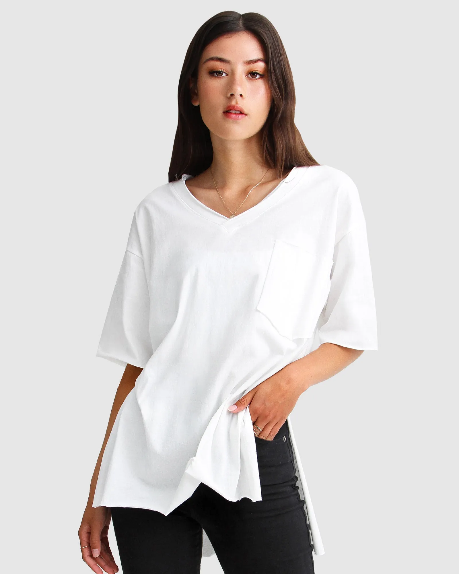 Brave Soul Oversized T-Shirt - White