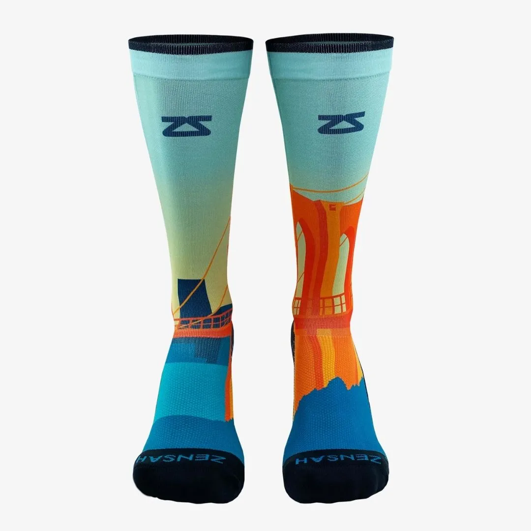 Brooklyn Postcard Compression Socks (Knee-High)