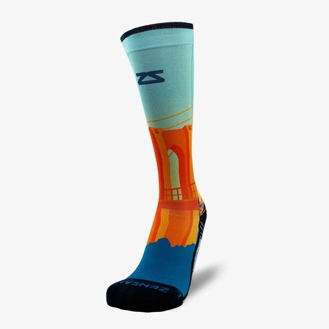 Brooklyn Postcard Compression Socks (Knee-High)