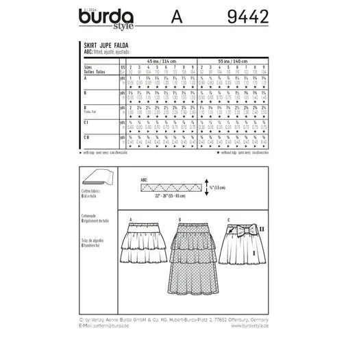 Burda Children's Skirts 9442