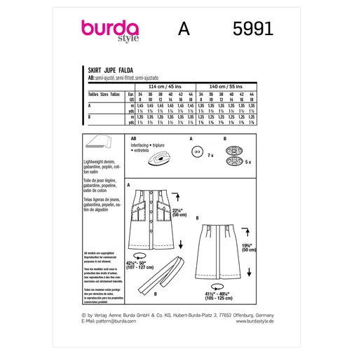 Burda Skirts 5991