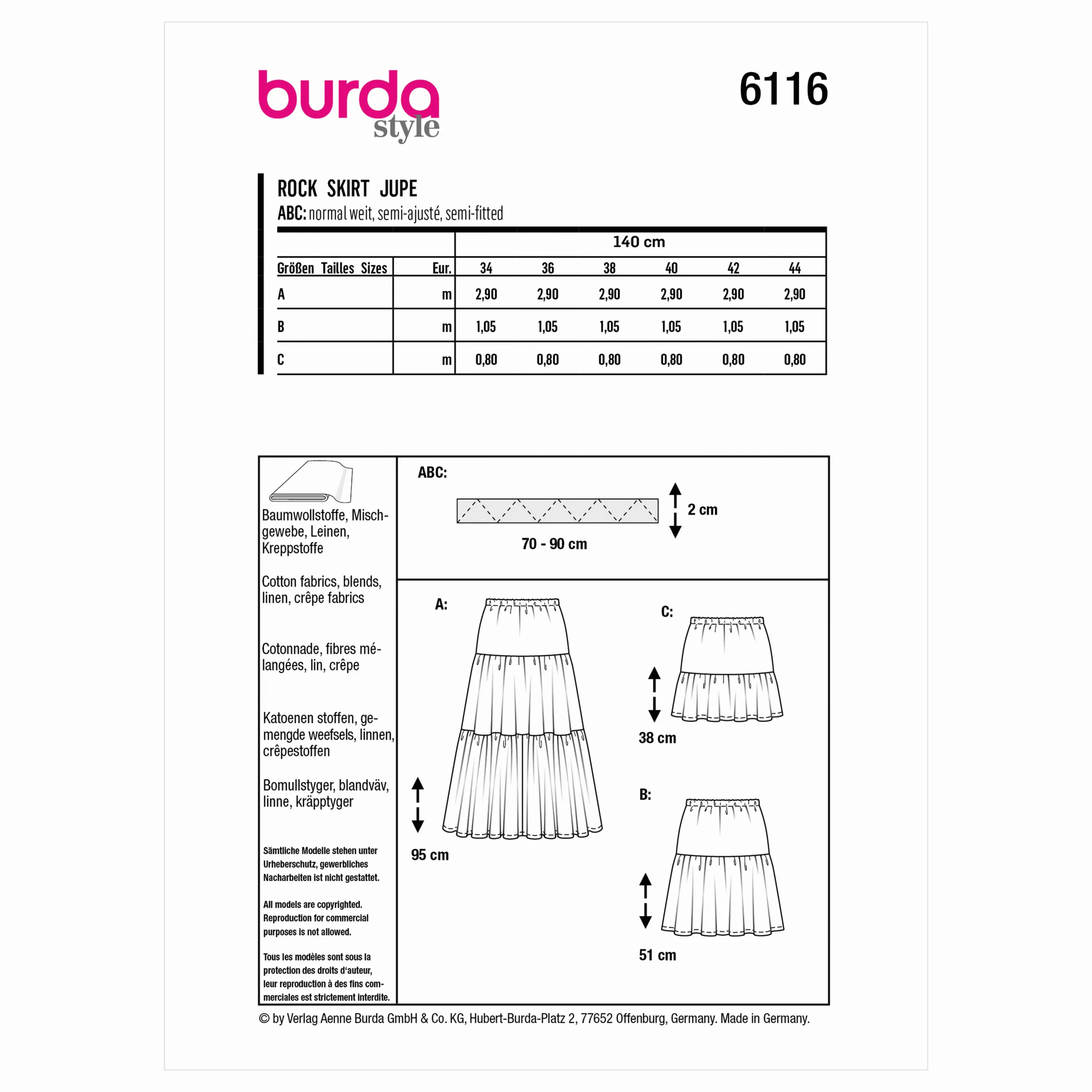 Burda Skirts 6116