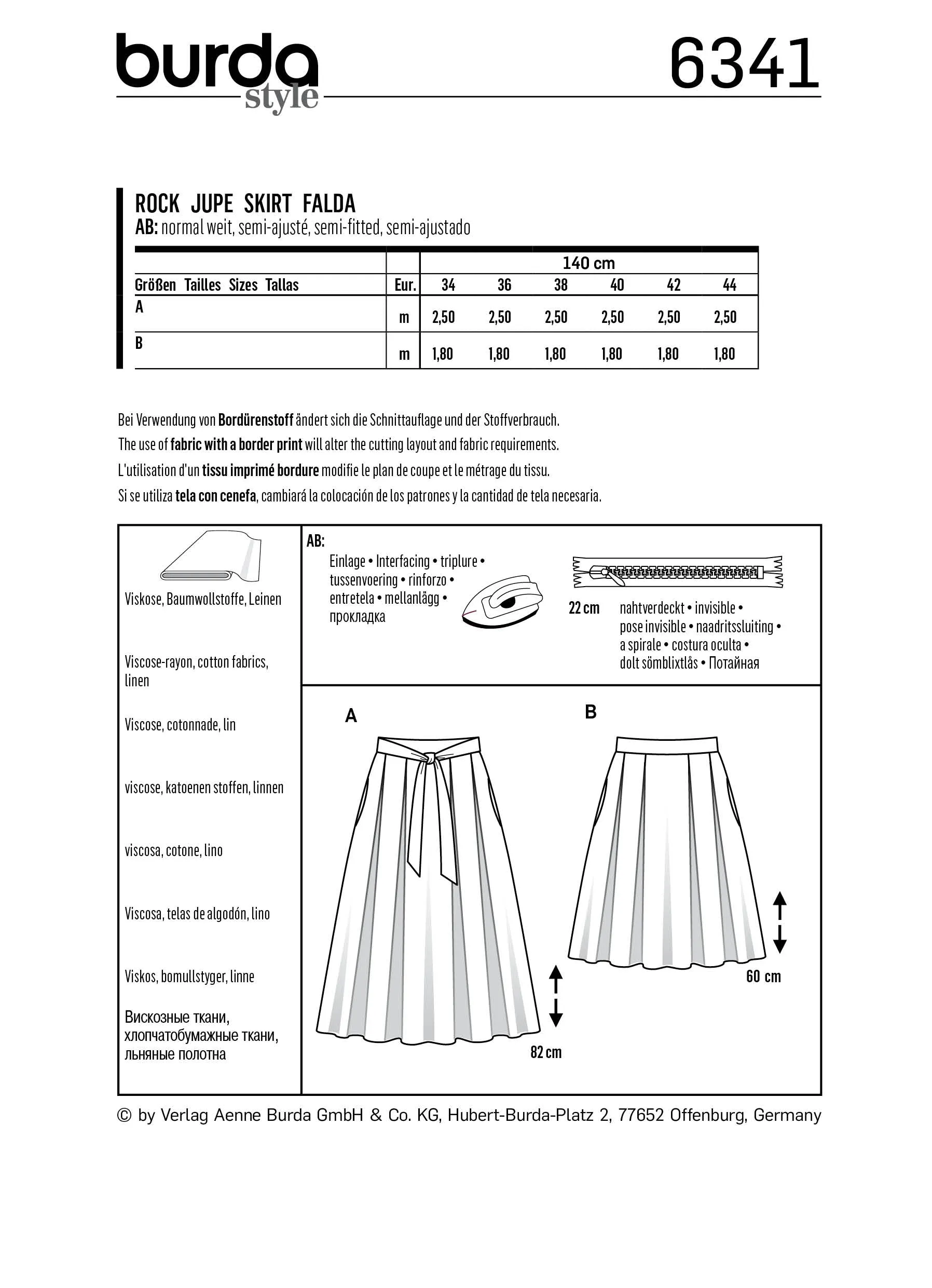 Burda Skirts 6341