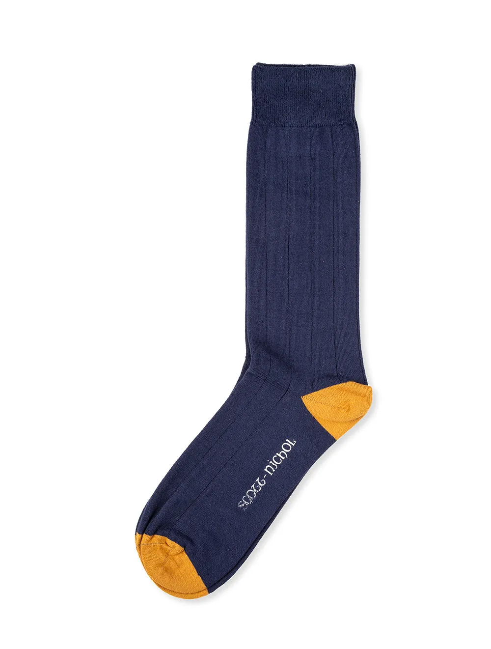 Burford Rib Contrast Sock Navy