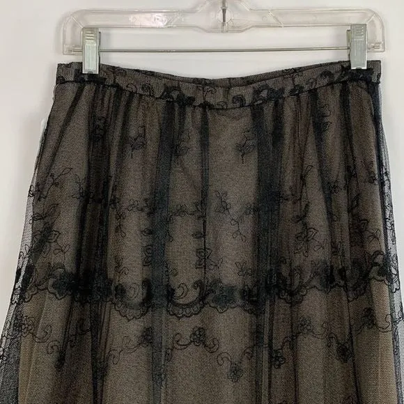 Chetta BNWT Long Black Lace Maxi Skirt