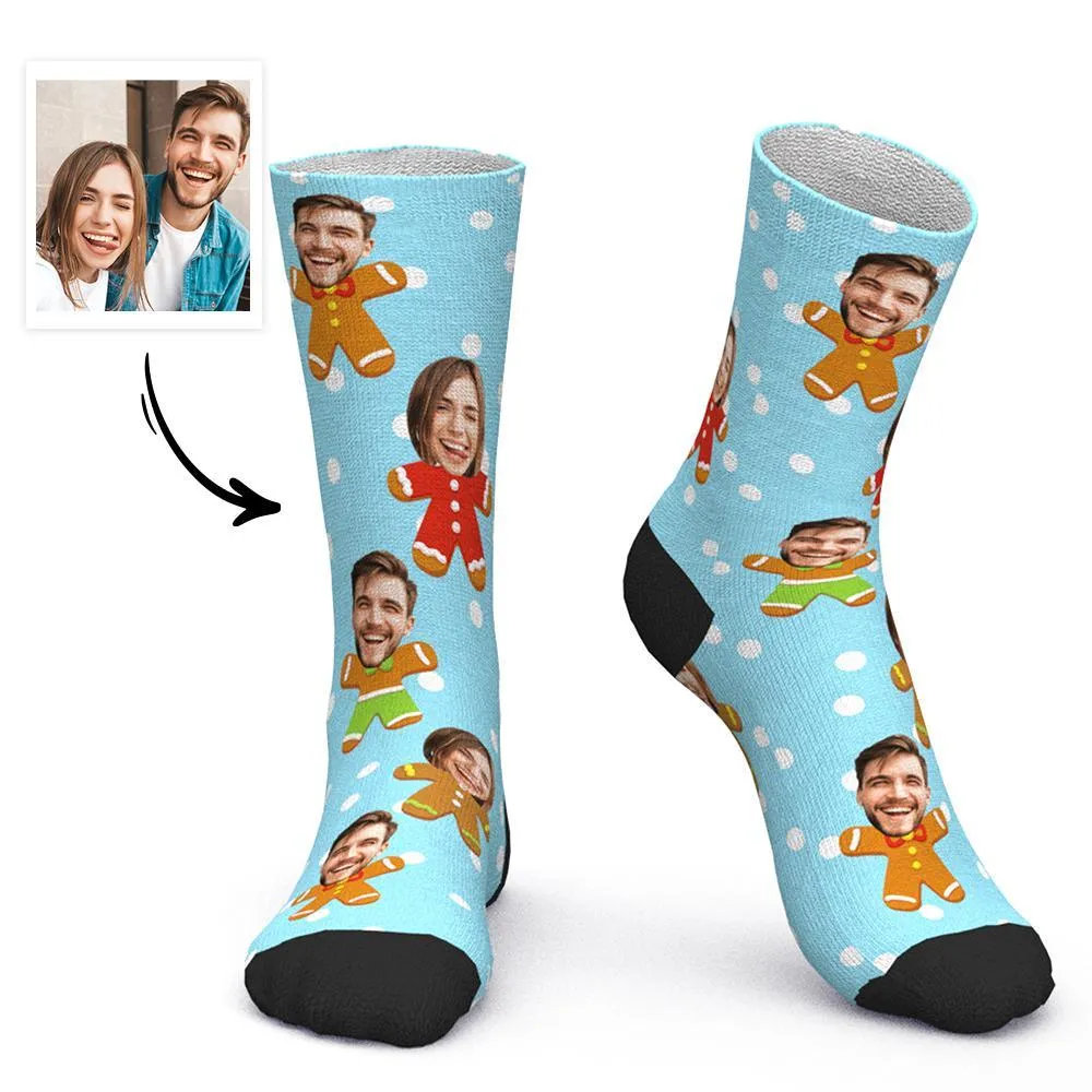 Custom Face Christmas Socks Personalised Couple's Photo Socks Christmas Gift