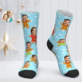 Custom Face Christmas Socks Personalised Couple's Photo Socks Christmas Gift