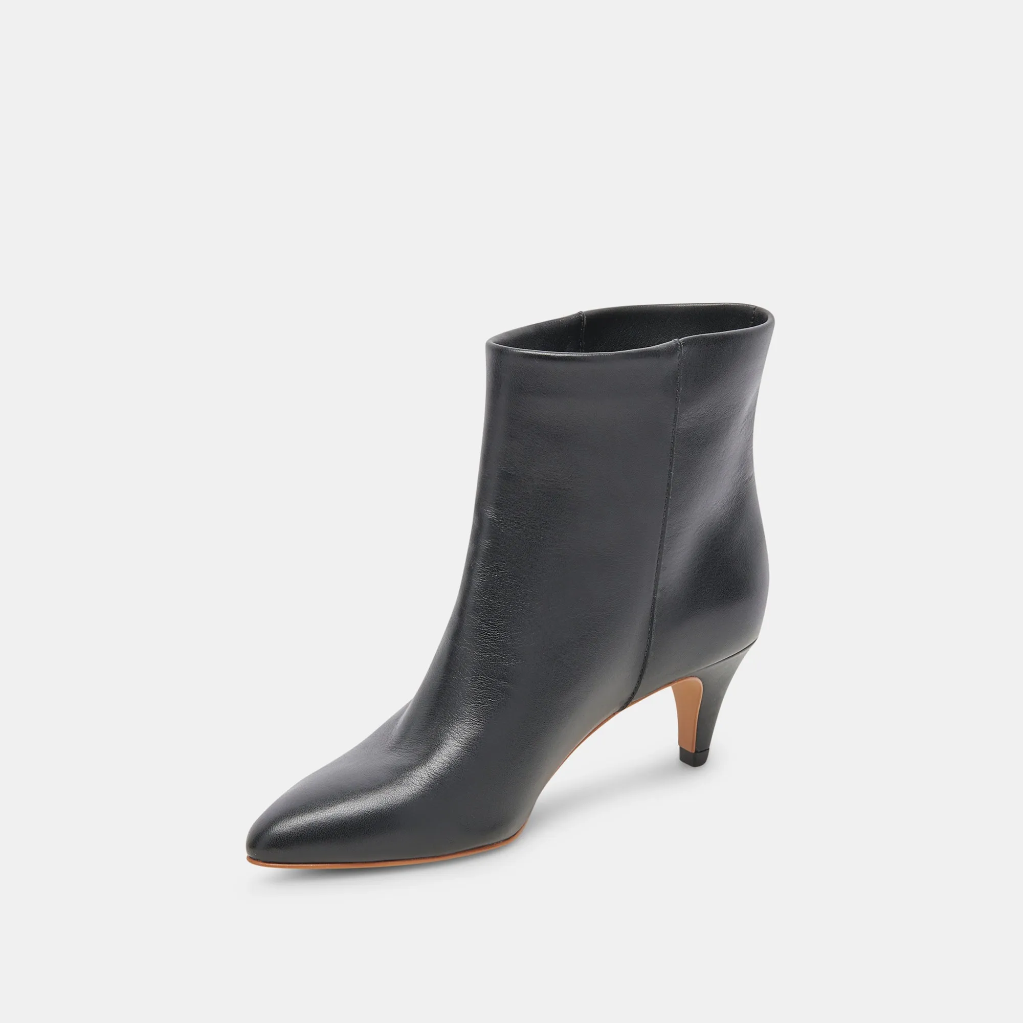 DEE WIDE BOOTIES JET BLACK LEATHER