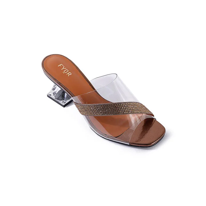 Diamante Clear Box Heel Sandal BB 02