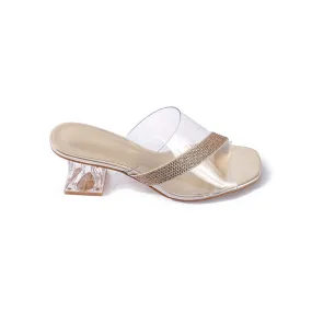 Diamante Clear Box Heel Sandal BB 02