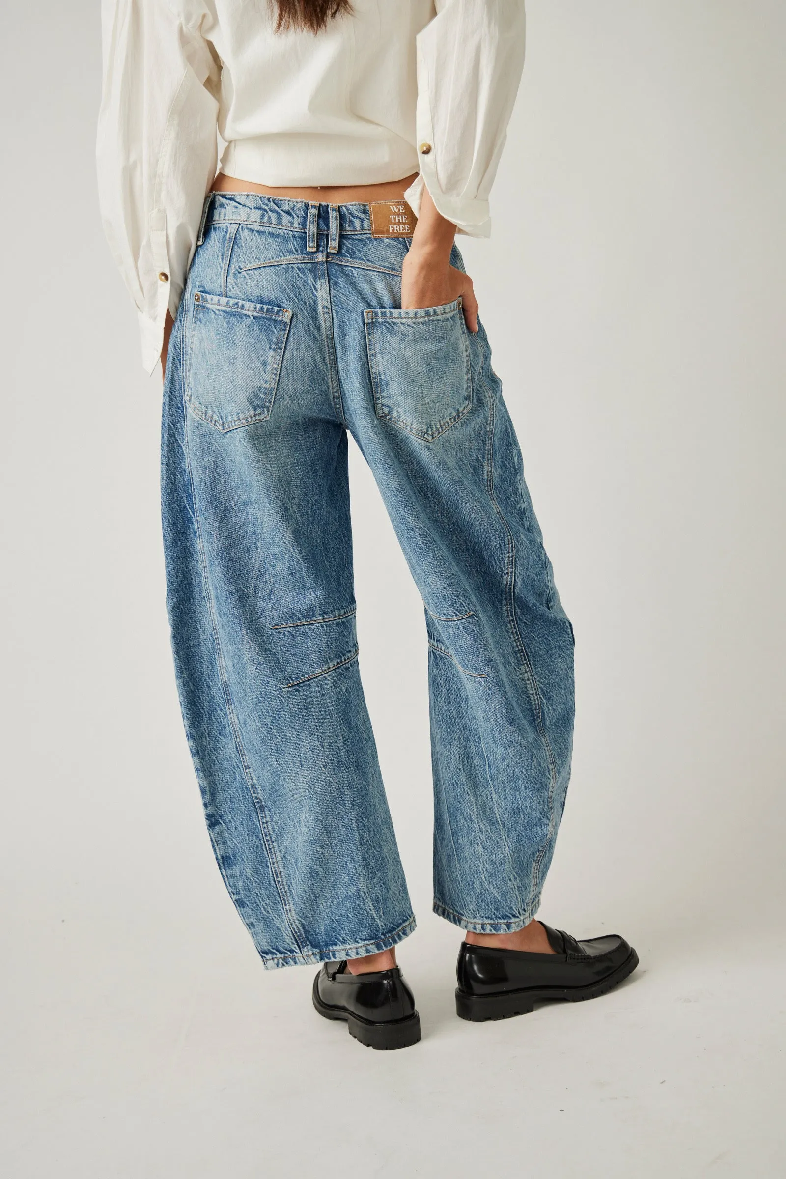 Free People Good Luck Barrel Jeans