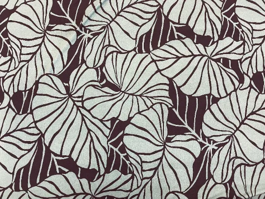 Hawaiian Leaf Knit Jersey Fabric | Greyish Green GRE-0001RP