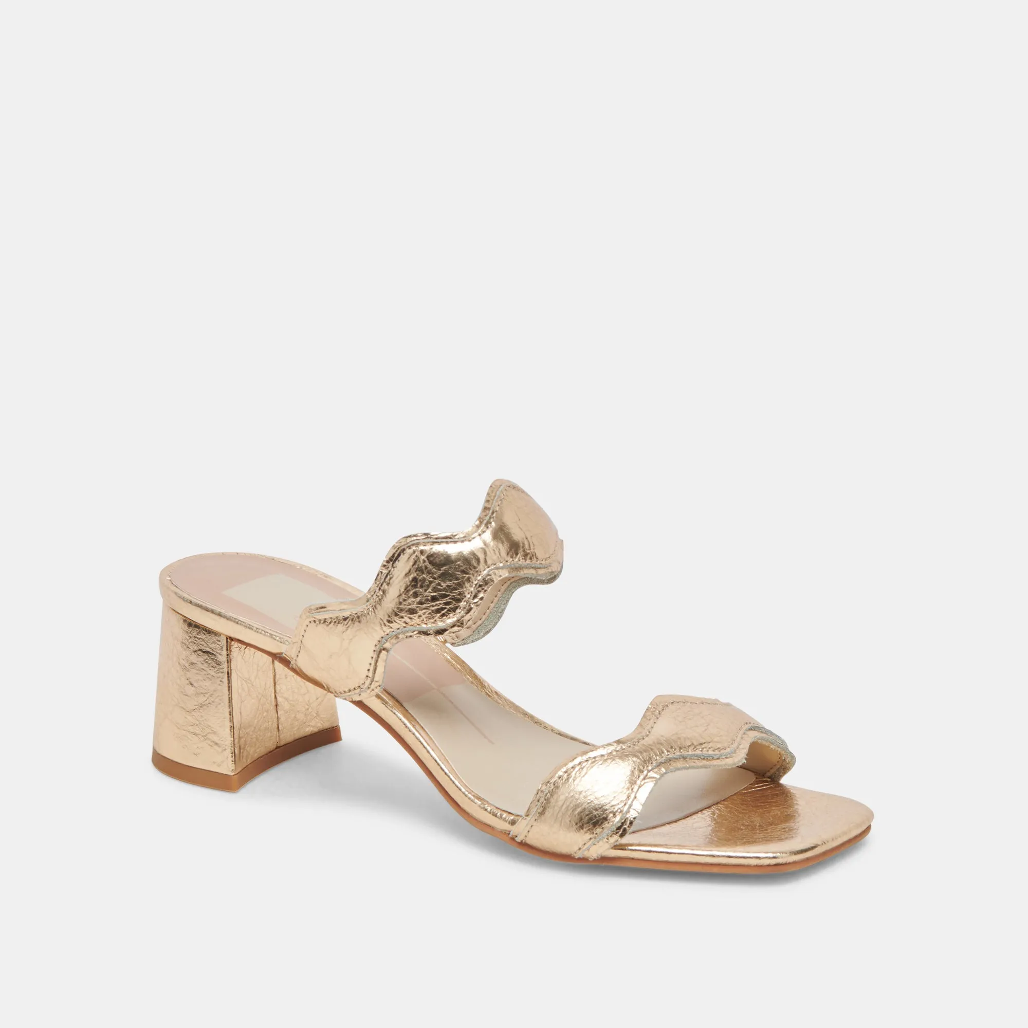 ILVA MID HEELS GOLD DISTRESSED LEATHER