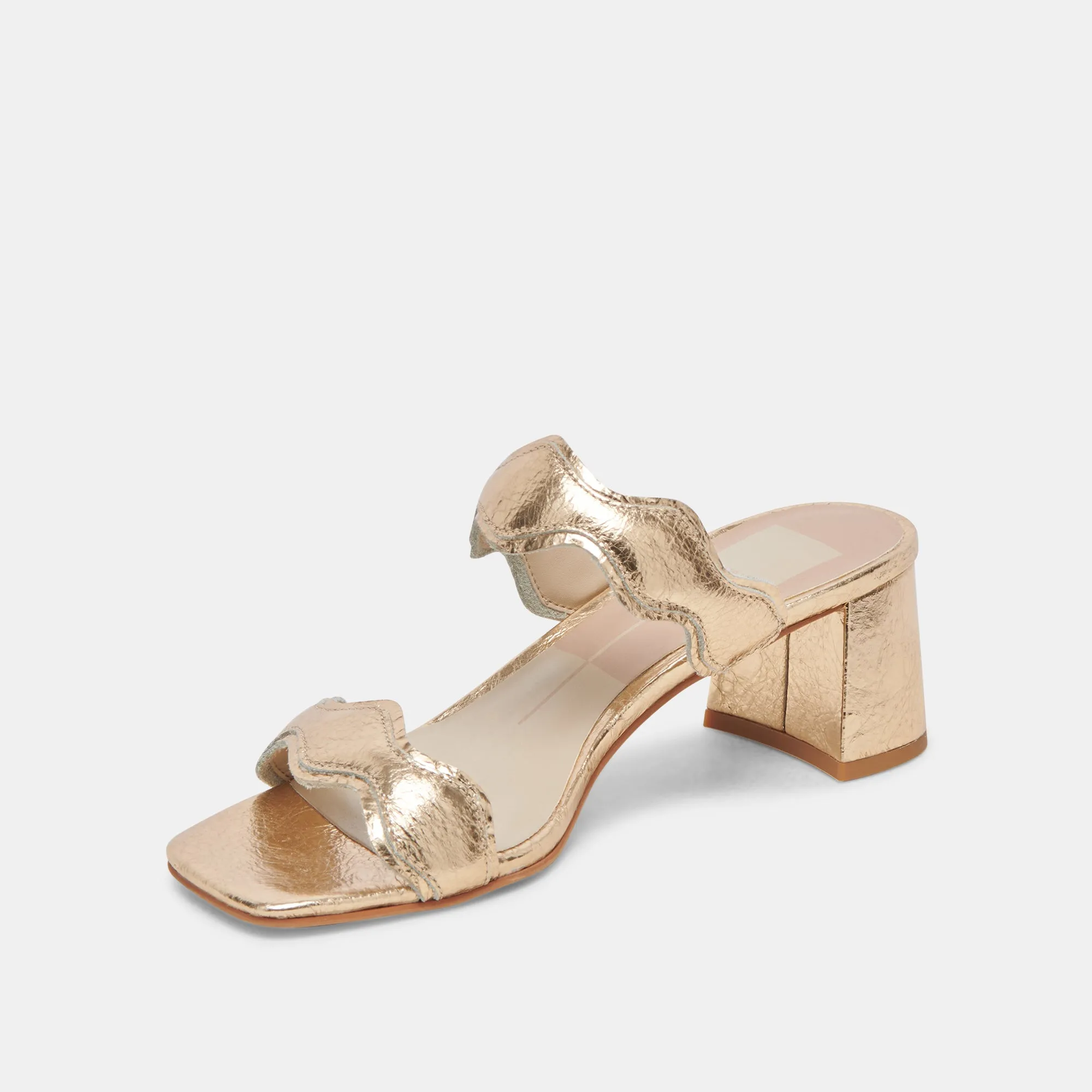 ILVA MID HEELS GOLD DISTRESSED LEATHER