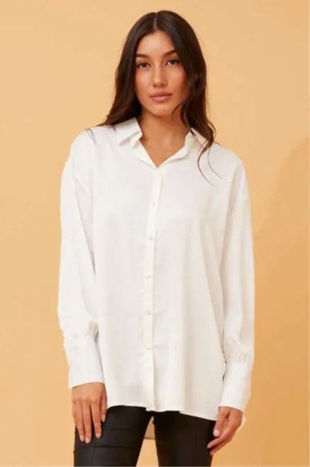 Jill Satin Shirt White