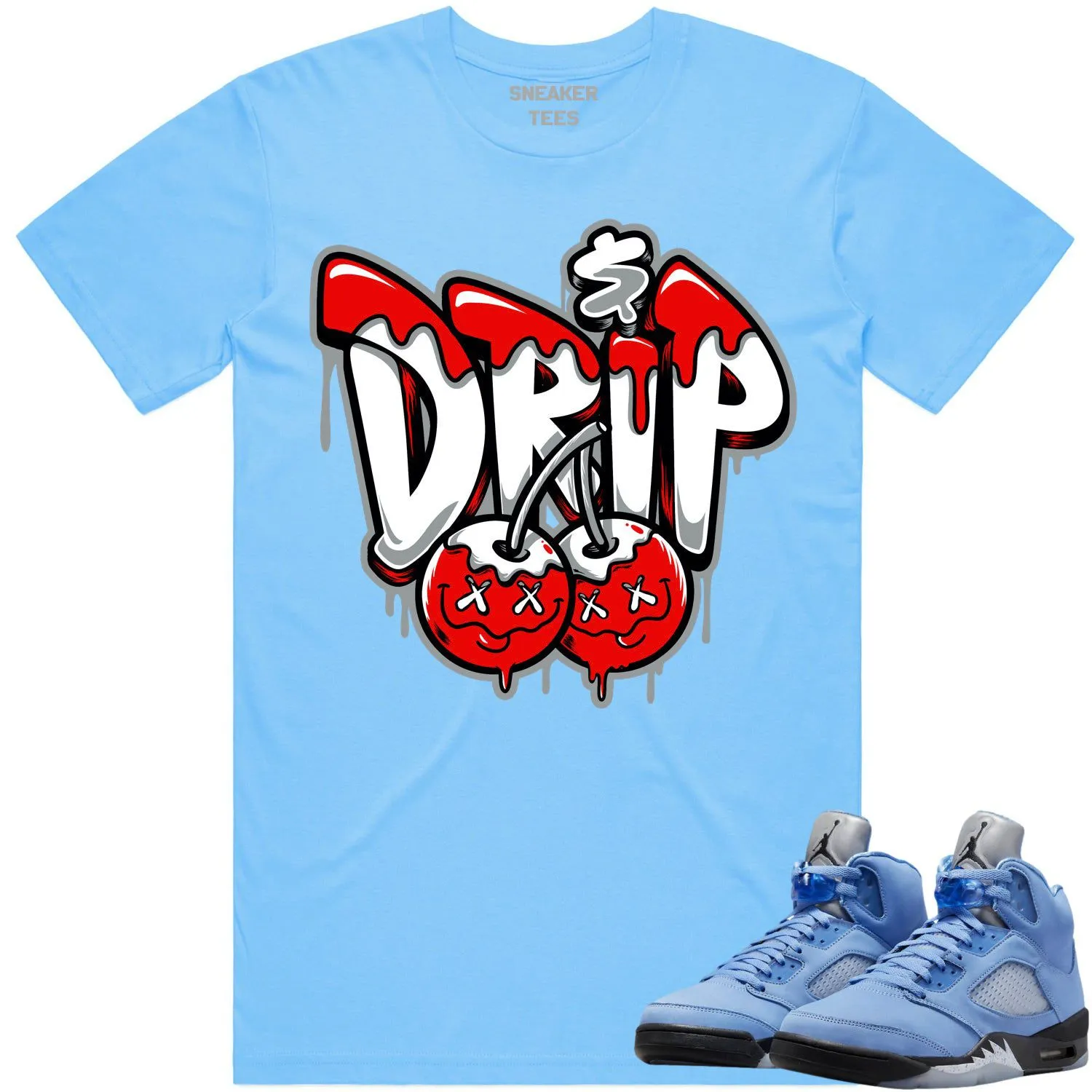 Jordan 5 University Blue 5s Shirt to Match - RED MONEY DRIP