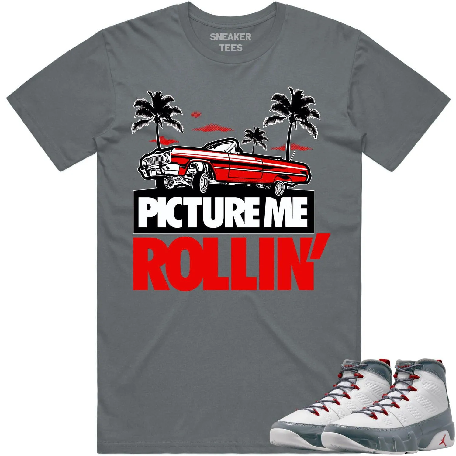 Jordan 9 Fire Red 9s Shirt to Match - RED PMR