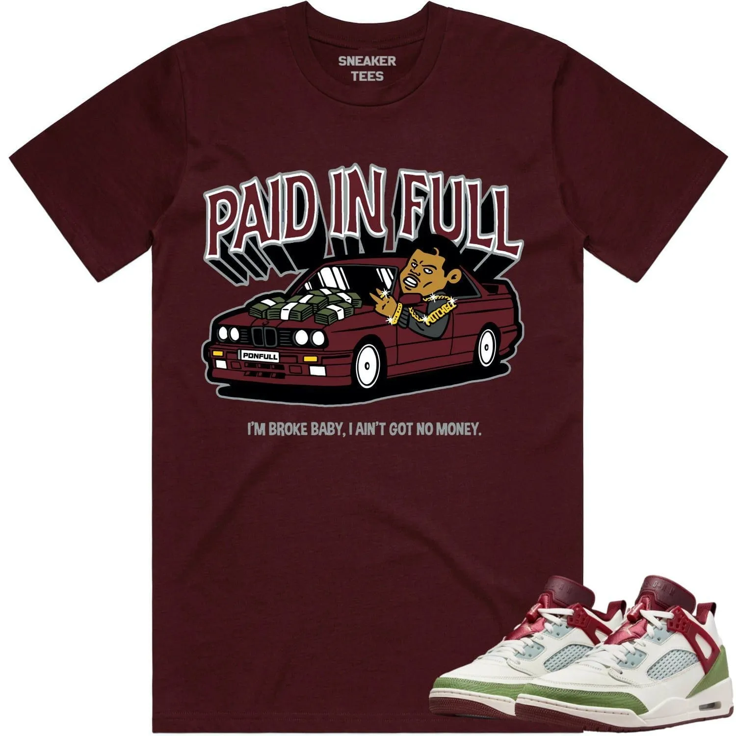 Jordan Spizike Year of the Dragon Shirt to Match - BURGUNDY PAID