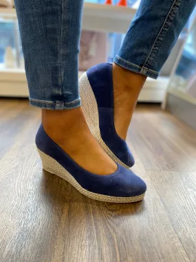 JOSE SAENZ SUEDE ESPADRILLE WEDGE 6019-A-DENIM