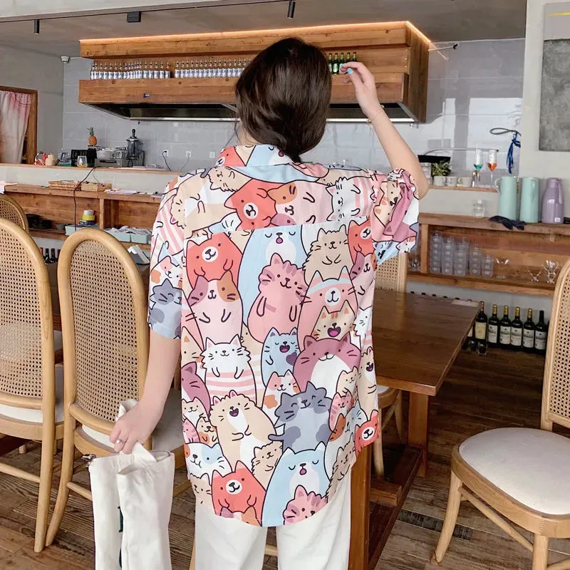 Kawaii Neko Button Up Blouse