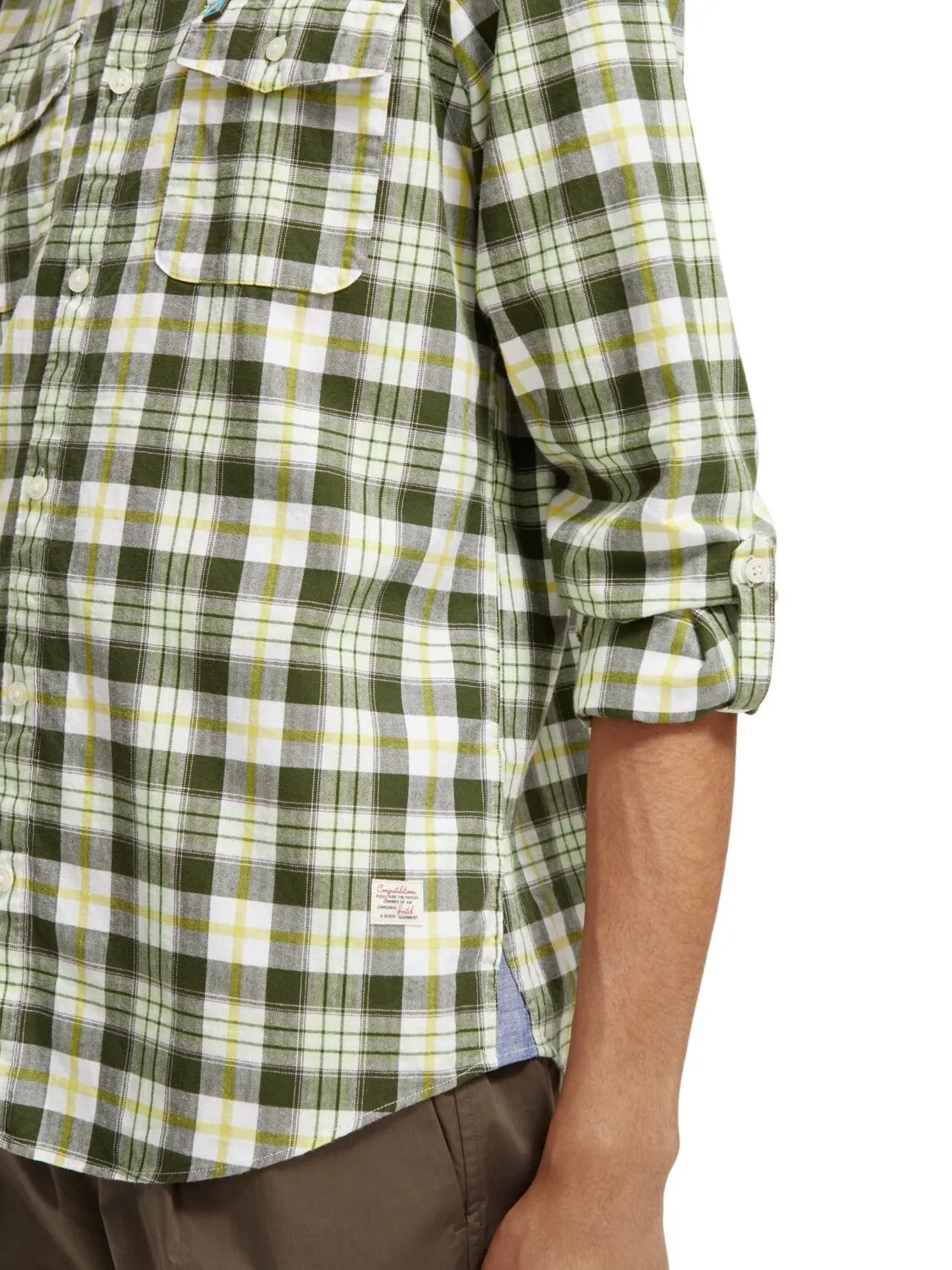 Lightweight Flannel Check Shirt | Green Check