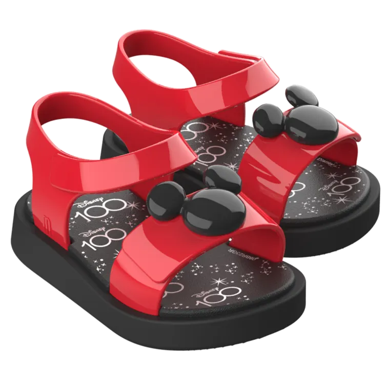 Mini Melissa Jump   Disney 100 Sandal BB - Black / Red