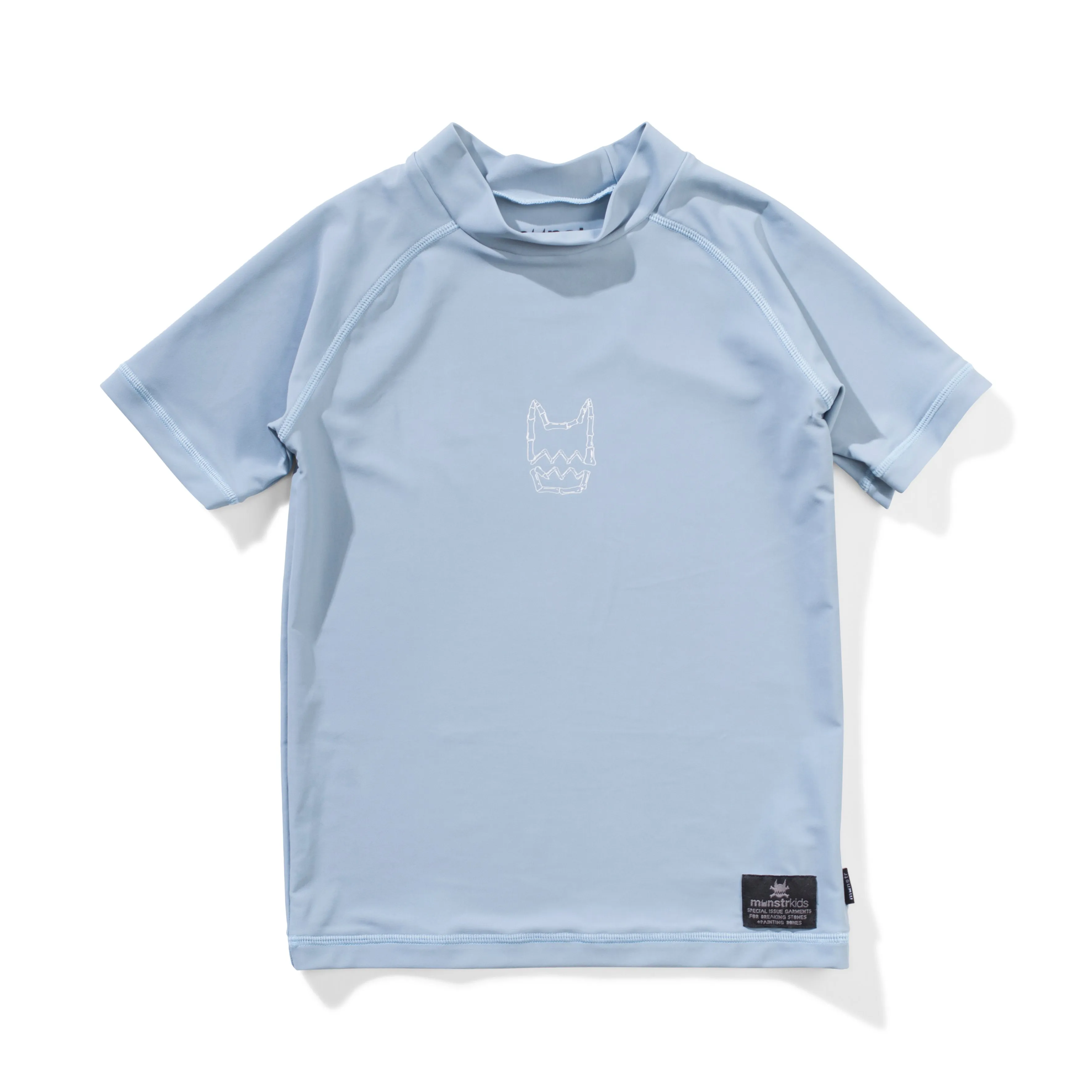 Munster Kids Logo SS Rash Shirt - Mid Blue