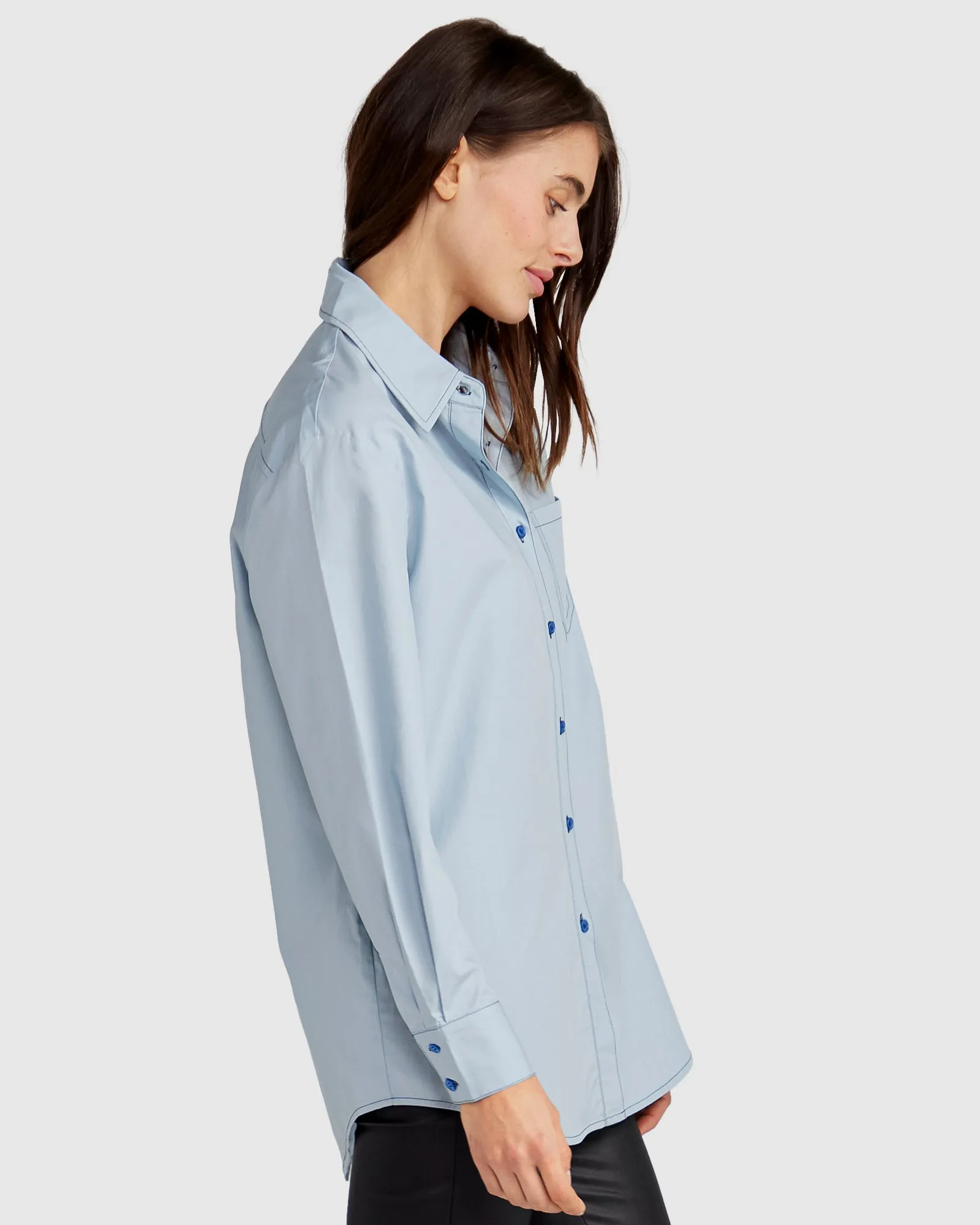 My Girl Oversized Shirt - Duck Egg Blue