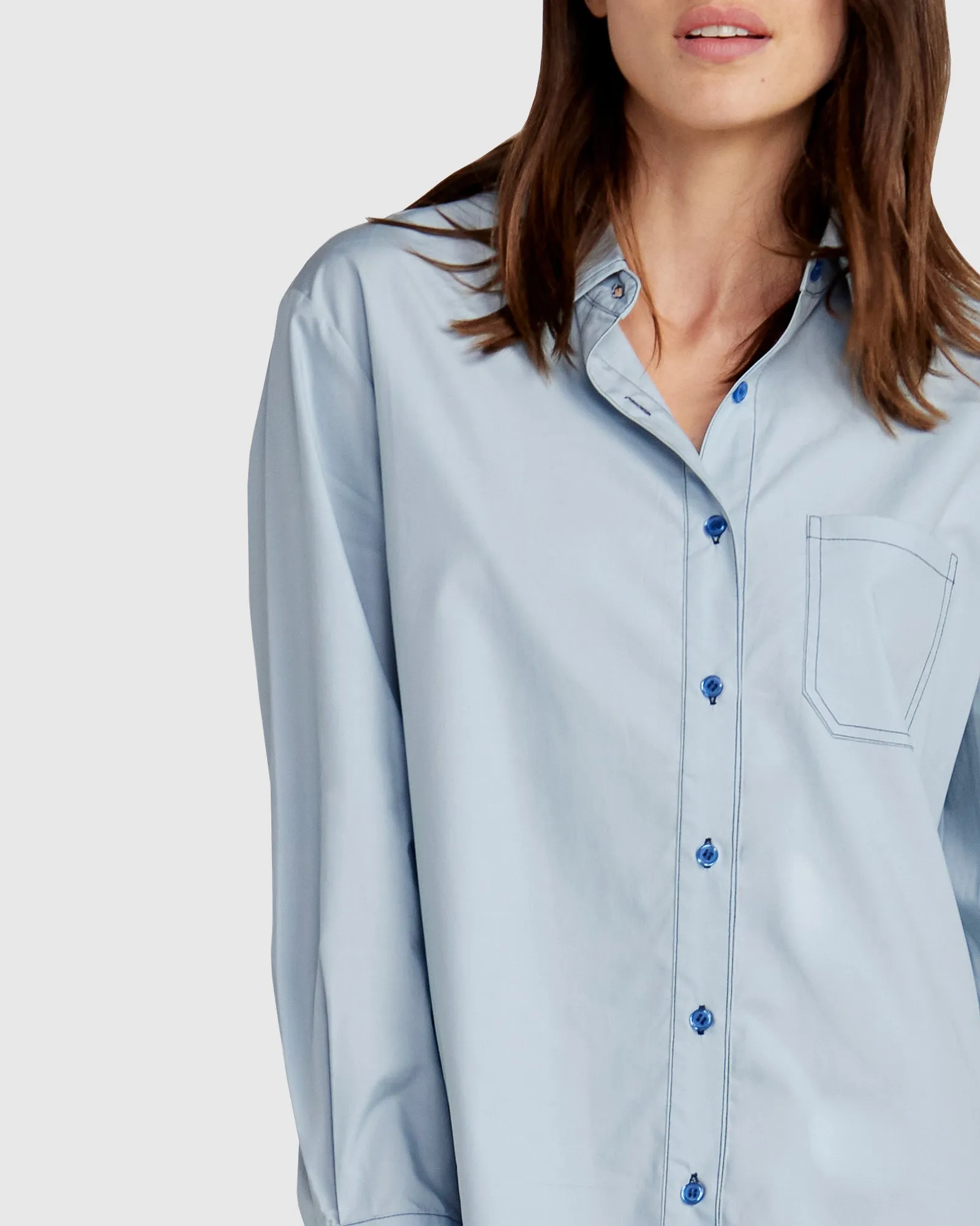 My Girl Oversized Shirt - Duck Egg Blue