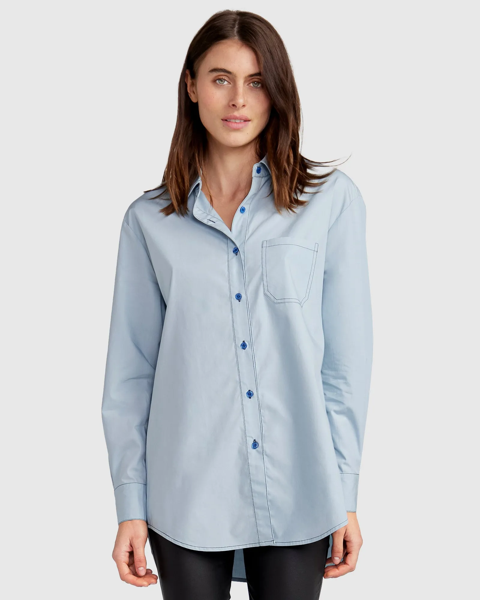 My Girl Oversized Shirt - Duck Egg Blue