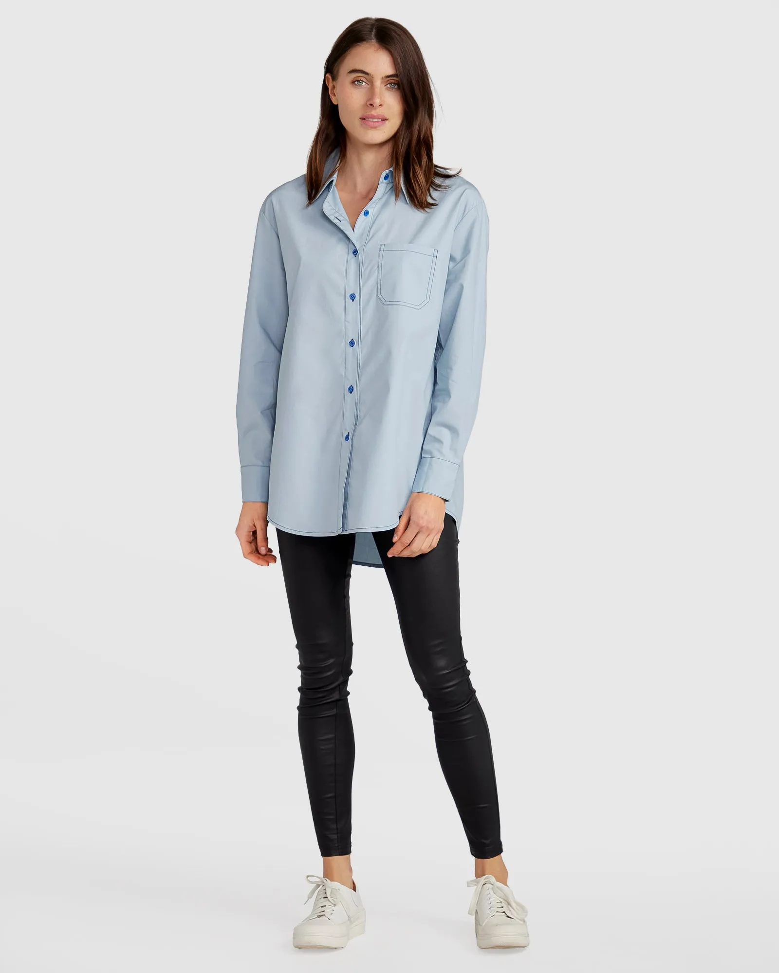 My Girl Oversized Shirt - Duck Egg Blue