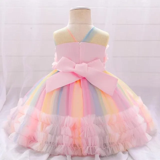 New Flower Colorful Baptism Dress For Baby Girl S4609144