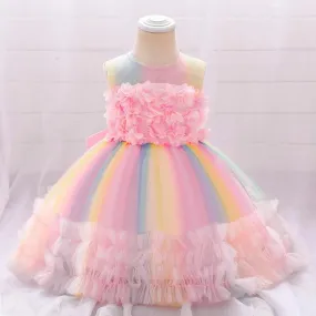 New Flower Colorful Baptism Dress For Baby Girl S4609144