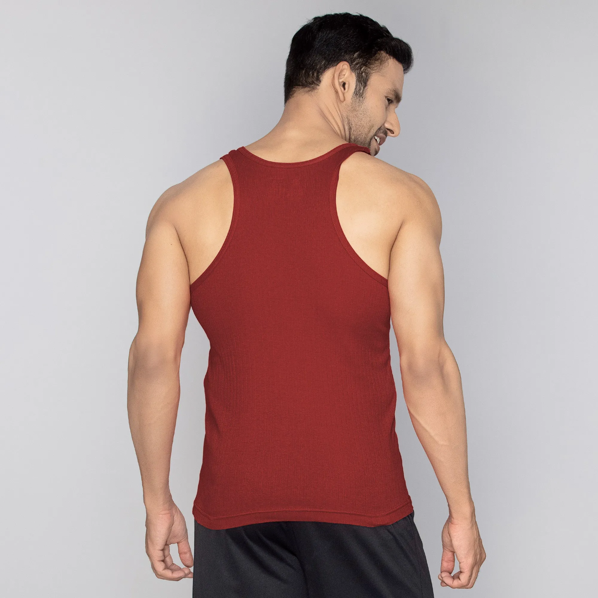 Nova Round Neck Racer Back Vest Rio Red