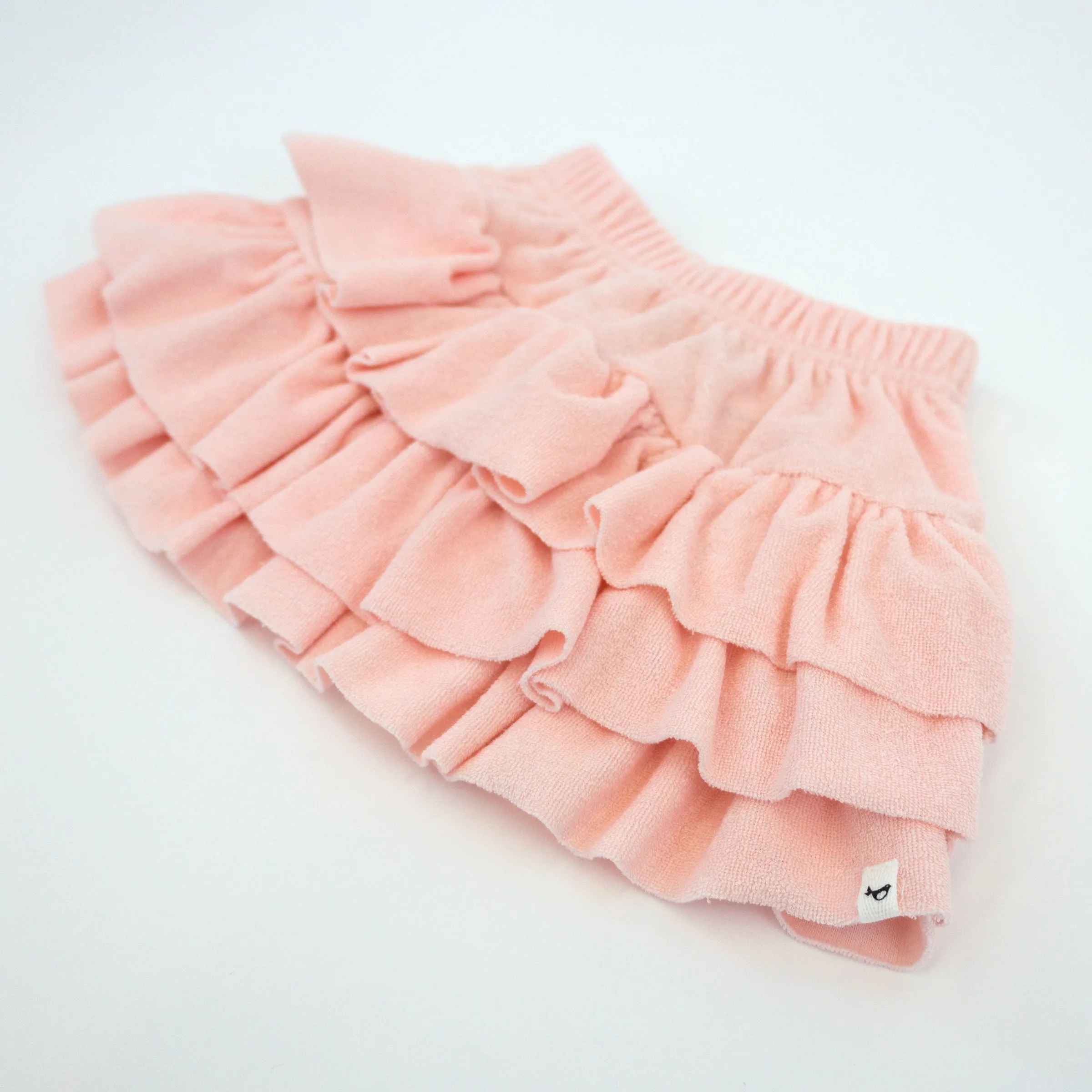 oh baby! Cotton Terry Asymmetric Layered Skirt - Pale Pink