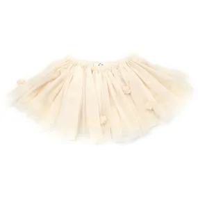 oh baby! Tulle Pom Pom Frill Tutu Skirt - Cream