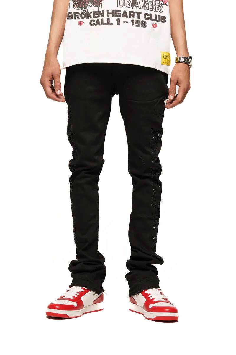 Pheelings RISING ABOVE FLARE STACK DENIM (JET BLACK)