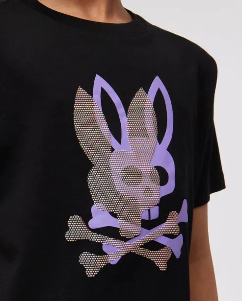 Psycho Bunny Kids Black Chicago HD Dotted Graphic T-Shirt_B0U412Z1PC-001