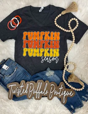 {PUMPKIN PUMPKIN PUMPKIN SEASON} Charcoal V-Neck