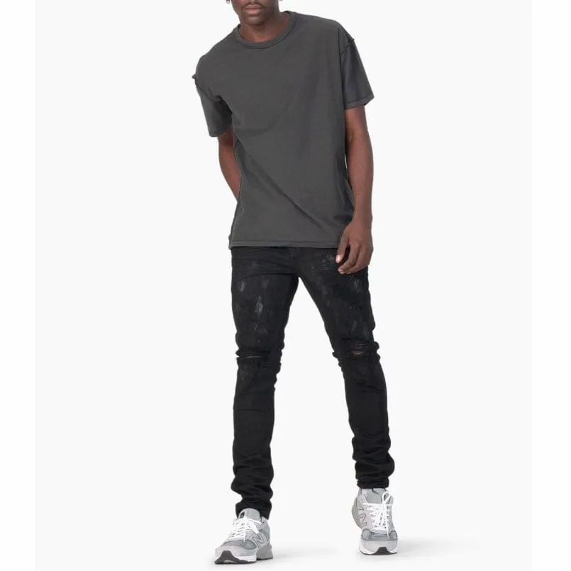 Purple Brand Low Rise Skinny Jean (Black Oil Spill) P001-BOP